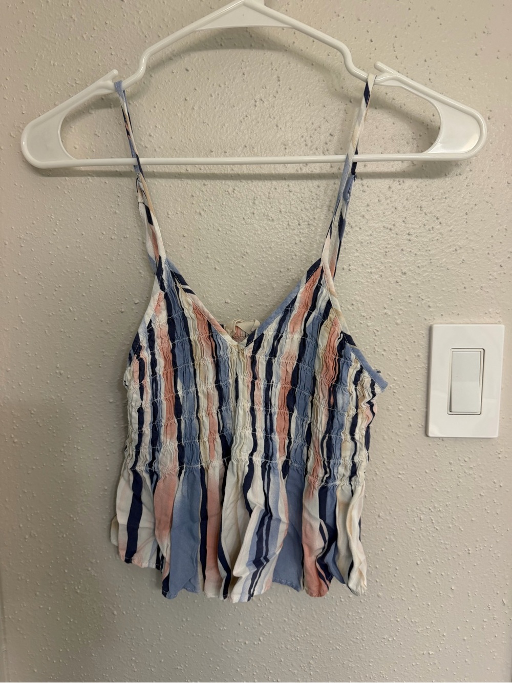 Ocean Drive Striped Smocked Cami - Blue, Pink & White